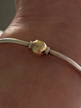 Cape Cod Sterling Silver Bangle With 14kYG Ball